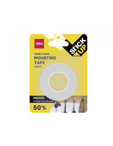 Traka obostrano lepljiva montažna 25.4mm x 1.5m 50kg/m Deli