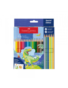 Drvene Bojice Faber Castell Dino Klasik 1/18 +3 met+3 neon + stiker...