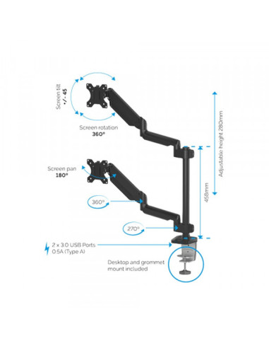 Nosač monitora Fellowes Platinum series dual Stacking 8043401