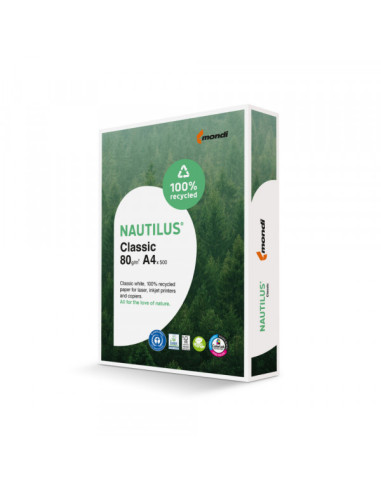 Fotokopir papir Mondi Nautilus A4 80gr100- reciklirani 1/500