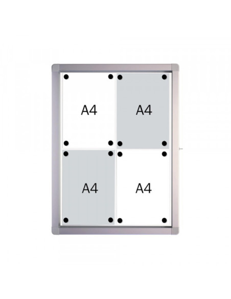 Tabla oglasna 2X3 SK4SE bela magnetna, vodootporna, 4xA4, vrata, st...