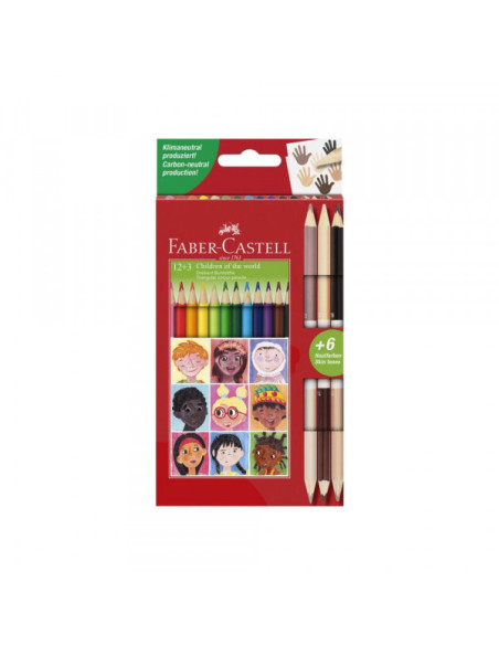 Drvene bojice Faber Castel Children triangular 1/12 + 3 bicolor 511514