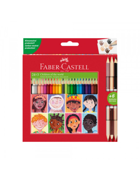 Drvene bojice Faber Castell Children triangular 1/24 + 3 bicolor 51... Drvene bojice Faber Castell Children triangular 1/24 + 3 bicolor 51...