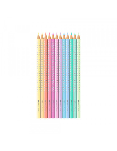 Drvene bojice Faber Castell Grip Sparkle pastel metalna kutija 1/12...