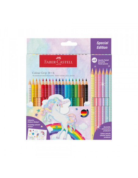 Drvene bojice Faber Castell GRIP 1/18 Unicorn+6 Sparkle pastel 201543