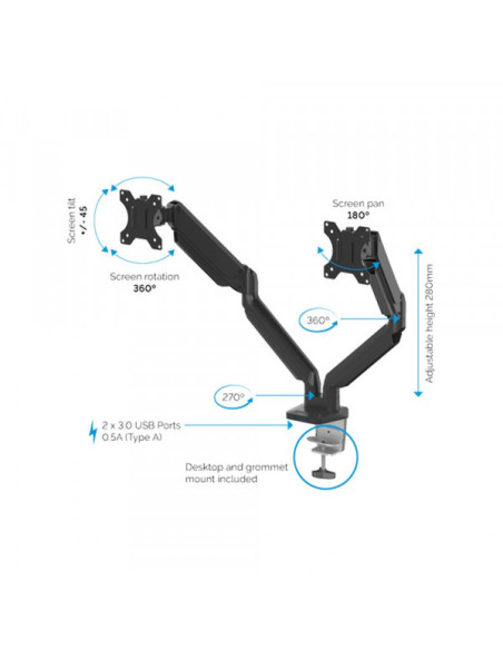 Nosač monitora Fellowes Platinum series dual Monitor 8056301 beli Nosač monitora Fellowes Platinum series dual Monitor 8056301 beli