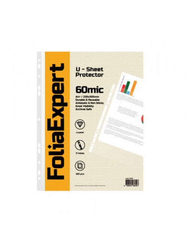 U folija 60 mic 1/100 FOLIAEXPERT A4+ kristal 235x305mm