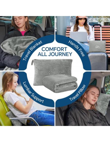 Putno ćebe Memoform Relax 2u1 sivo Putno ćebe Memoform Relax 2u1 sivo