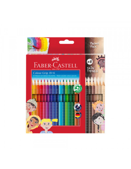 Drvene bojice Faber Castell GRIP Skin Tones 1/18+6 112819 Drvene bojice Faber Castell GRIP Skin Tones 1/18+6 112819