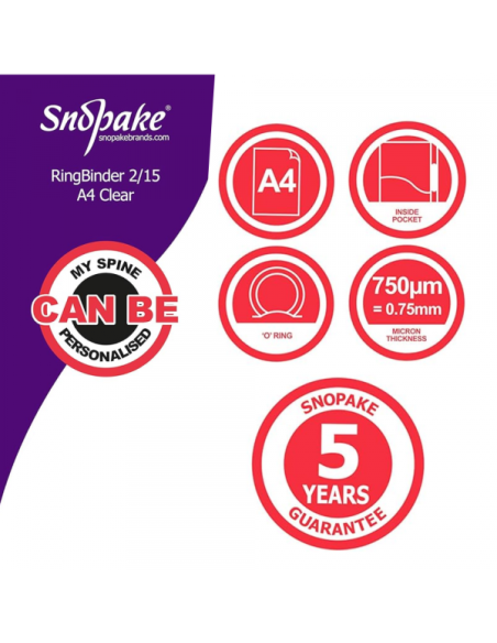 Klaser PVC Snopake A4 2 prstena 15mm, Superline Clear Klaser PVC Snopake A4 2 prstena 15mm, Superline Clear