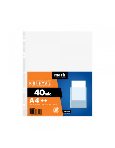 U folija 40 mic 1/100 MARK A4++ kristal 240x305mm