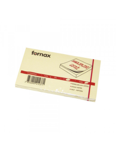 Samolepljivi blokčići Fornax 125x75 žuti, 100 lista