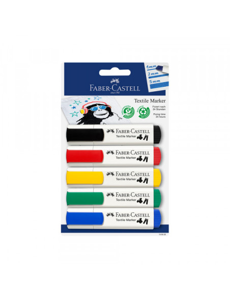 Flomaster za tekstil Faber Castell basic color 1/5 159520 Flomaster za tekstil Faber Castell basic color 1/5 159520