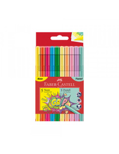 Flomaster Faber Castell Grip Neon 1/5 + Pastel 1/5 155312