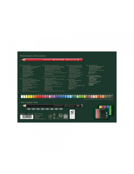 Drvene Bojice Faber Castell Polychromos 1/50 + pitt graph mat 210054 Drvene Bojice Faber Castell Polychromos 1/50 + pitt graph mat 210054