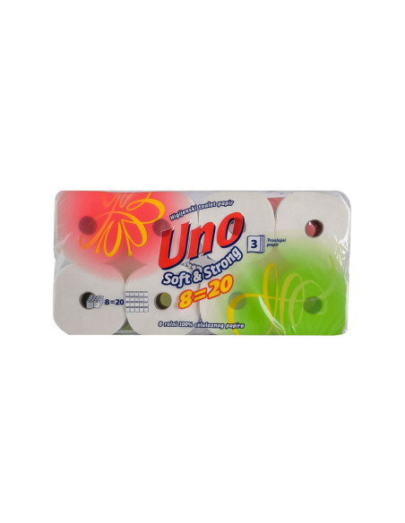 Toalet papir Uno 3 sloja Soft Strong 820, 1/8