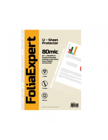 U folija 80 mic 1/100 FOLIAEXPERT A4+ kristal 235x305mm