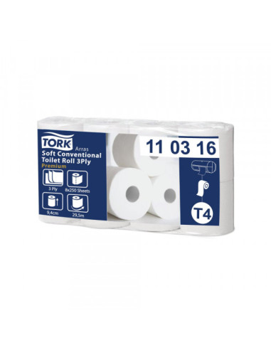 Toalet papir za dispenzer Tork T4 Conventional 250 listića 1/8 110316