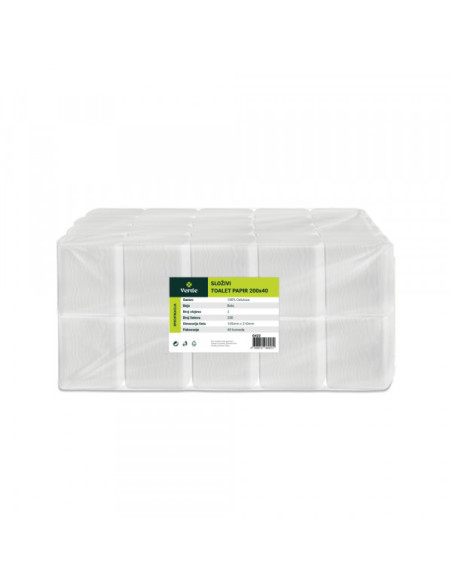 Toalet papir složivi VERDE 21x10.5 cm,2-sl.(40 kom x 200 lista) Toalet papir složivi VERDE 21x10.5 cm,2-sl.(40 kom x 200 lista)