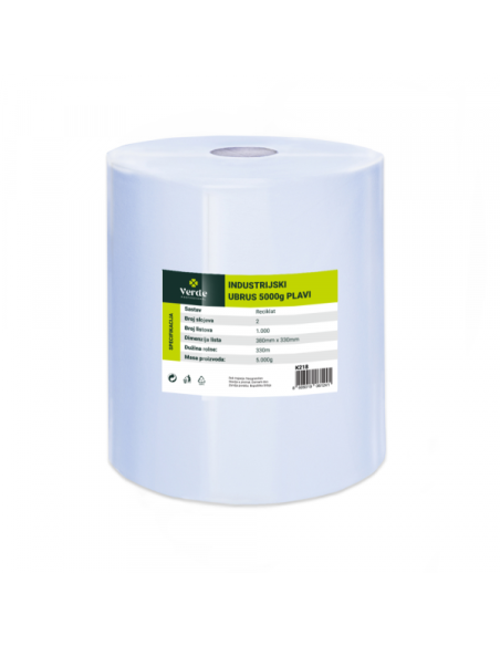 Ubrus industrijski za brisanje VERDE PRO 5000g, 1000 list. 33x38, p...
