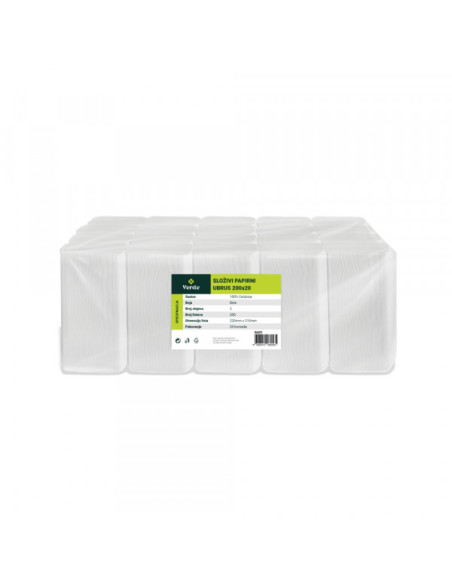 Ubrusi složivi VERDE 2-sl. 21x22 cm (20 kom x 200 lista)