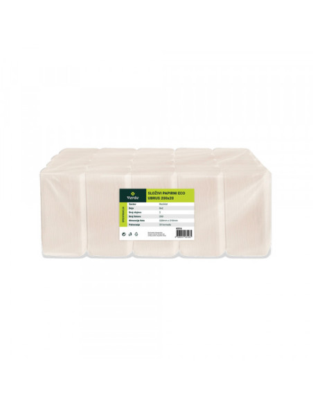 Ubrusi složivi VERDE ECO 2-sl. 21x22 cm (20 kom x 200 lista)