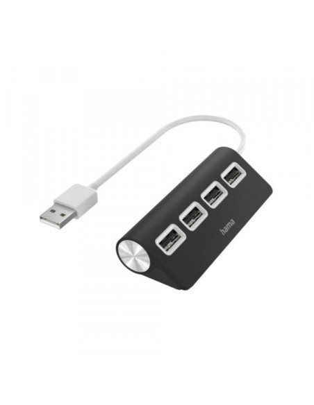 USB HUB Hama 4 porta, USB A 2.0, crni