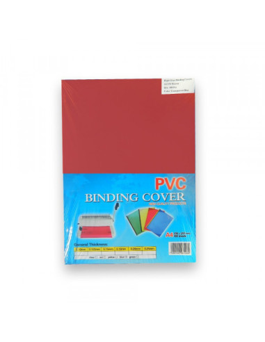 Folija za koričenje PVC A4 180 mic. crvena
