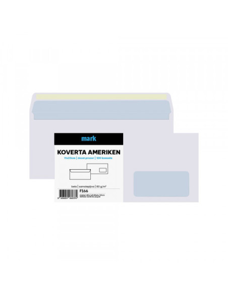 Koverta ameriken MARK DP 11x23cm 100 kom