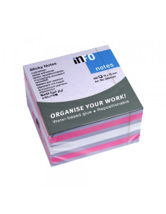 Kocka samolepljivi listići INFO NOTES 450 lis, 75x75 violet mix 56...