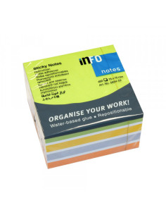 Samolepljivi listići Info Notes 450 lis, 75x75mm color mix 5654-52
