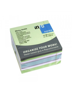 Kocka samolepljivi listići INFO NOTES 450 lis, 75x75 green mix 565...