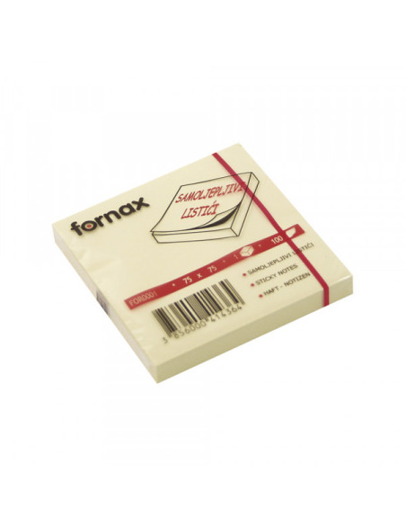 Samolepljivi listići Fornax 100 lis, 75x75 žuti