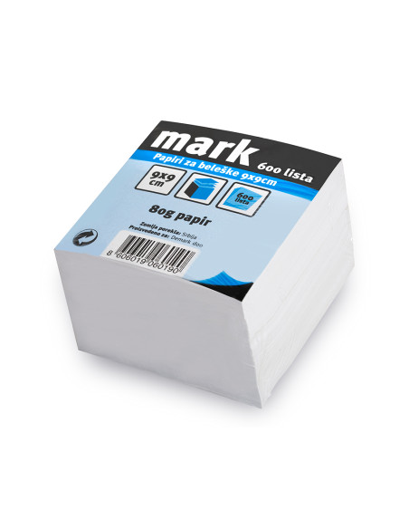 Papiri za beleške 9x9 cm MARK nelajmovani, 600 lista 060190
