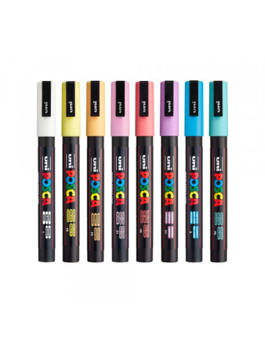 Marker Uni SET PC-3M POSCA /0.9-1,3mm 8 KOM PASTELNE BOJE