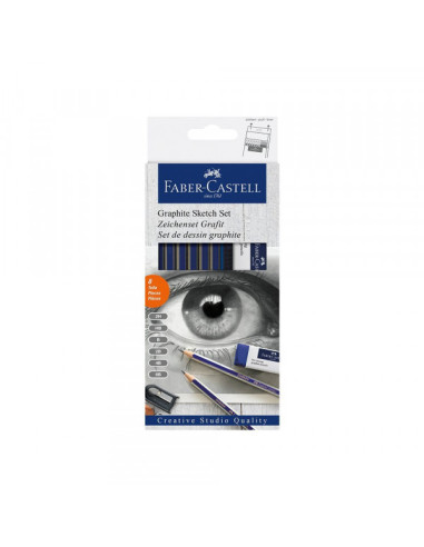 Set za crtanje Faber Castel Goldfaber (graf ol, rezač, gum)114000